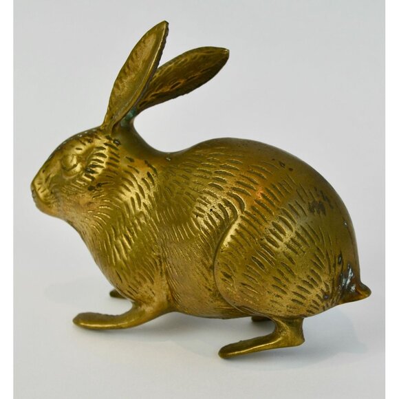 Brass Rabbit Bunny Vintage 5" - Picture 4 of 7
